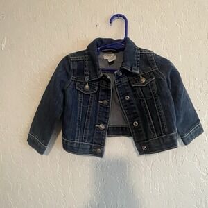 The Childrens Place Blue Denim Jacket Infant Girls Size 12-18 Months Snaps